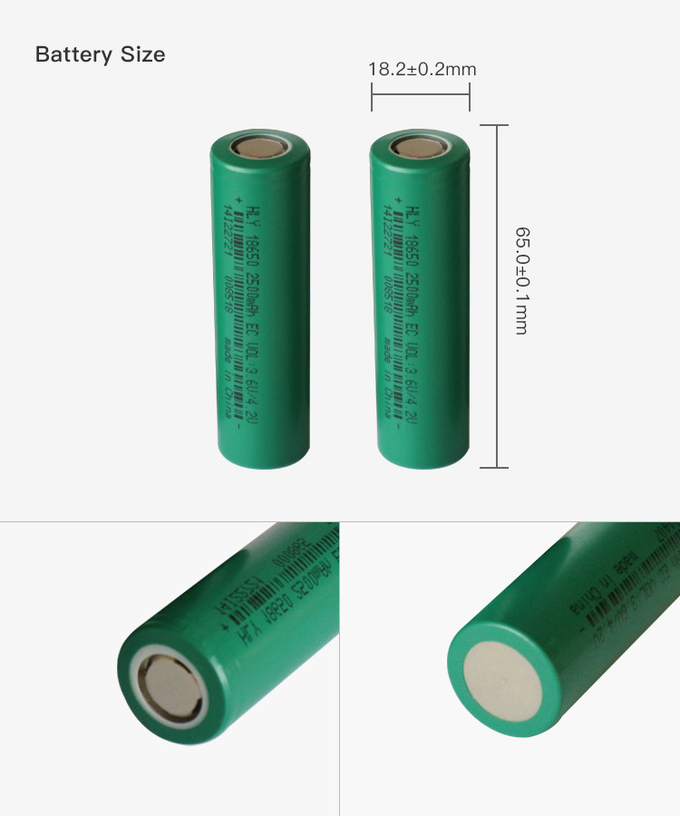 Batterie RoH For Electric Skateboard 2 de la capacité élevée 2500mah 18650 d'alimentation d'énergie
