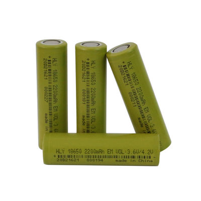 UN38.3 lithium cylindrique Ion Battery 2200mah 18650 de la batterie 3.6V de cellules du haut débit 18650