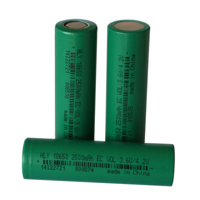 NCM 18650 lithium Ion Battery Cell 2500 MAh High Capacity Rechargeable de 3,6 volts