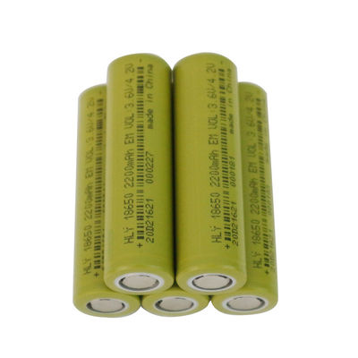 Cellule de batterie rechargeable légère de l'ion 2200mah 18650 de lithium UN38.3 HLY