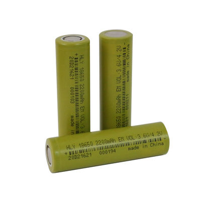 Cellule de batterie rechargeable légère de l'ion 2200mah 18650 de lithium UN38.3 HLY